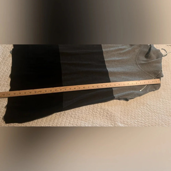 Eight Eight Eight Long Black Grey Gray Sweater Zipper Cowl Neck Pockets Sz M - Picture 11 of 11